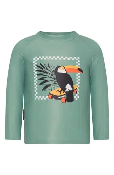 Dot Australia Kids' Skating Pelican Long Sleeve Rashguard In Green
