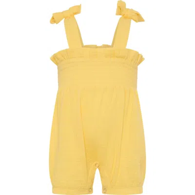 Dot Australia Babies'  Smocked Cotton Gauze Balloon Romper In Yellow