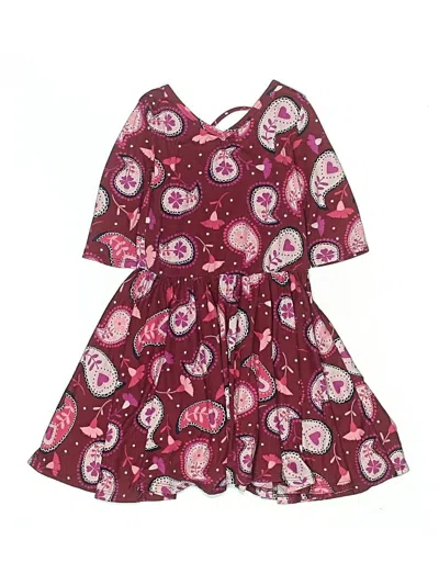 Pre-owned Dot Dot Smile Kids' Dress In Burgundy