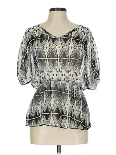 Pre-owned Dots Short Sleeve Blouse In Silver