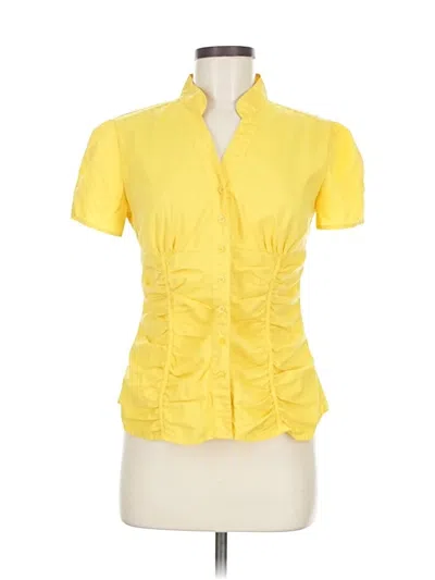Pre-owned Dots Short Sleeve Blouse In Yellow