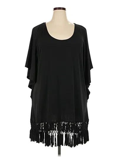 Pre-owned Dotti Short Sleeve Top Black Cold Shoulder Neckline Tops