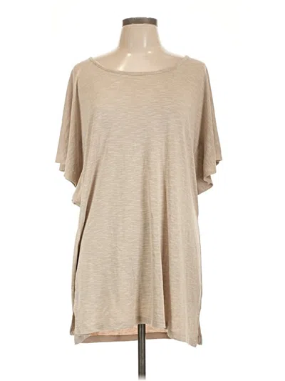 Pre-owned Dotti Short Sleeve Top Tan Boatneck Tops