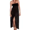 Dotti Spot On Bandeau Hi-low Front Slit Dress In Dot Black In Black