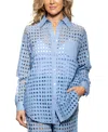 DOTTI WOMEN'S COTTON OPENWORK DOT COVER-UP BEACH SHIRT