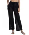 Dotti Women's Mesh Drawstring-waist Wide-leg Cover-up Pants In Black