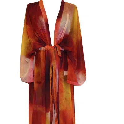 D'otto Women's Gold / Green / Brown Rodakiní Kimono In Gold/green/brown