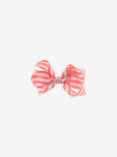 Dotty Daydreams Kids' Girls Stripe Bow Hairclip L Pink