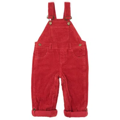 Dotty Dungarees Kids'  Chunky Cord Overalls In Red