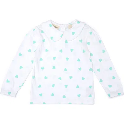 Dotty Dungarees Kids'  Classic Peter Pan Collar Top (baby) In White