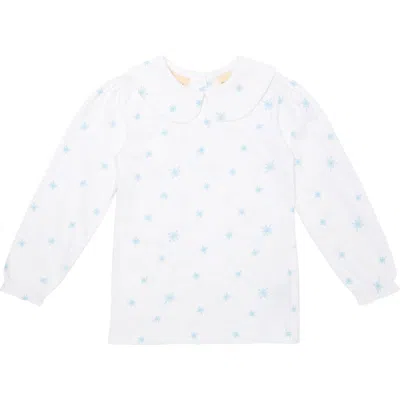 Dotty Dungarees Kids'  Classic Peter Pan Collar Top (baby) In Snowflake
