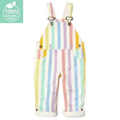 Dotty Dungarees Kids'  Classic Wide Stripe Overalls In Multi