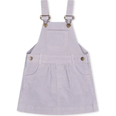 Dotty Dungarees Kids'  Corduroy Overall Dress In Purple