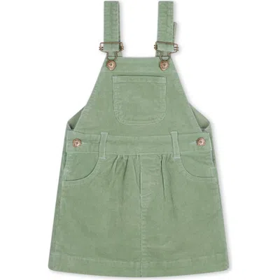 Dotty Dungarees Kids'  Corduroy Overall Dress In Green