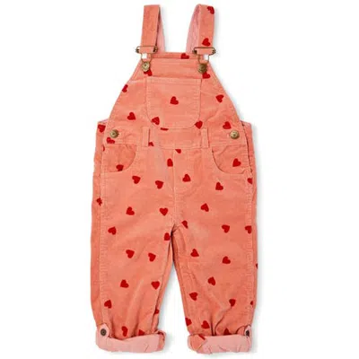 Dotty Dungarees Kids'  Corduroy Overalls In Orange