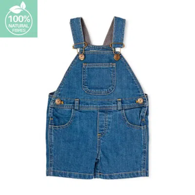 Dotty Dungarees Kids'  Denim Overall Shorts In Blue