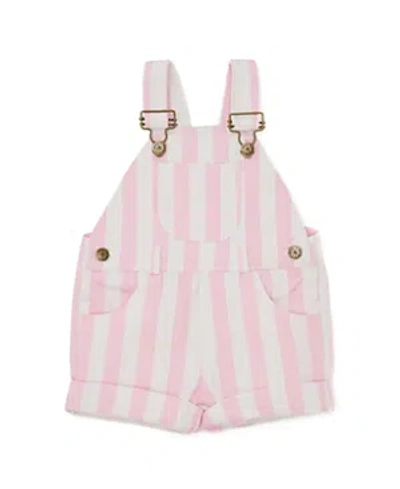 Dotty Dungarees Girls' Classic Wide Stripe Overall Shorts - Baby, Little Kid, Big Kid In Pink