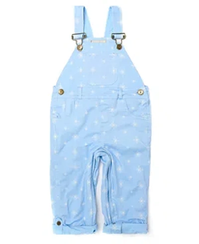 Dotty Dungarees Girls' Ice Blue Snowflake Overalls - Baby, Little Kids, Big Kid