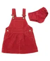 Dotty Dungarees Girls' Robin Red Chunky Cord Overall Dress - Baby, Little Kid, Big Kid In Robin Red