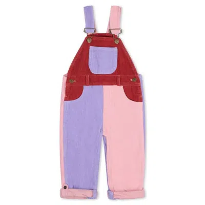 Dotty Dungarees Kids'  Patchwork Chunky Cord Overalls In Neutral