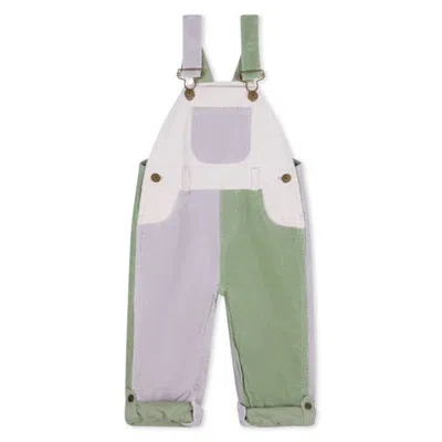 Dotty Dungarees Kids'  Patchwork Corduroy Overalls In White