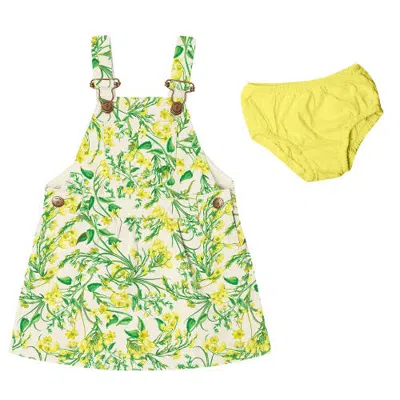 Dotty Dungarees Kids'  Print Overall Dress In Green