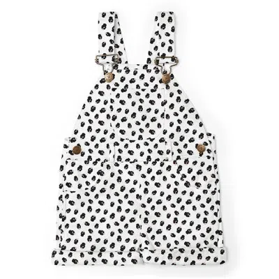 Dotty Dungarees Kids'  Print Overall Shorts In Black