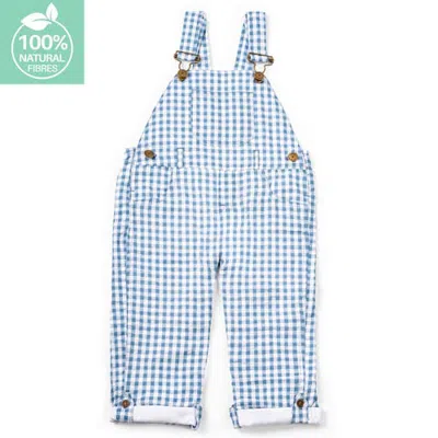 Dotty Dungarees Kids'  Seersucker Overalls In Blue