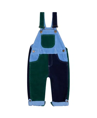 Dotty Dungarees Unisex Blackthorn Patchwork Corduroy Overall - Baby, Little Kid, Big Kid In Blue