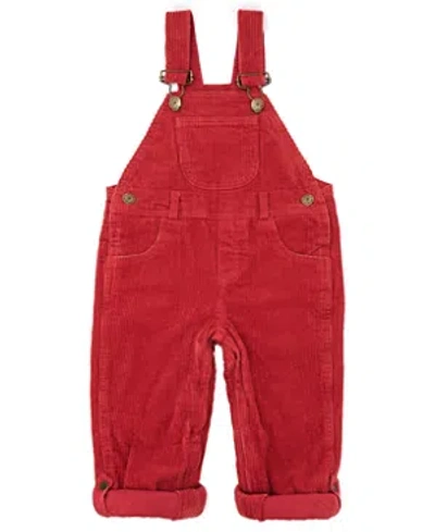 Dotty Dungarees Unisex Chunky Cord Overalls - Baby, Little Kid, Big Kid In Robin Red