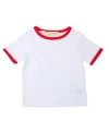 Dotty Dungarees Unisex Classic Jack Tee Ringer Top In Red