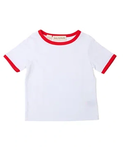 Dotty Dungarees Kids' Unisex Classic Jack Tee Ringer Top In Red