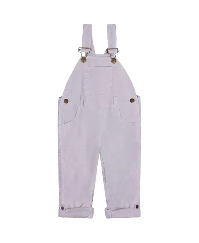 Dotty Dungarees Unisex Fog Corduroy Overalls - Baby, Little Kid In Gray