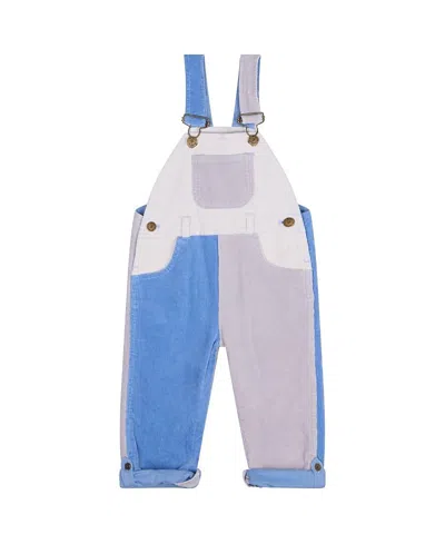 Dotty Dungarees Unisex Juniper Patchwork Corduroy Overalls - Baby, Little Kid, Big Kid In Blue