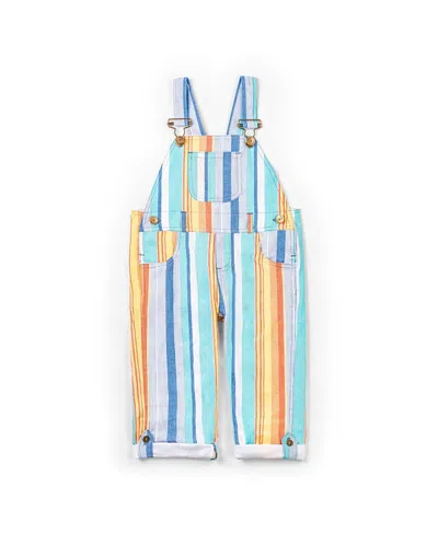 Dotty Dungarees Unisex Kingfisher Cotton Overalls - Baby, Little Kid, Big Kid In Multi
