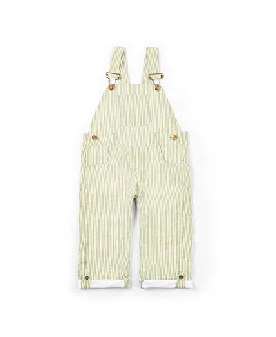 Dotty Dungarees Unisex Seersucker Overalls - Baby, Little Kid, Big Kid In Green