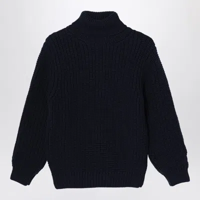 Dou Dou Kids' Blue Wool Turtleneck Sweater