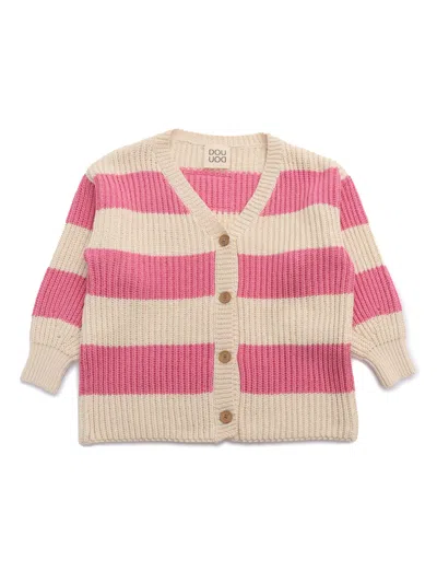 Dou Uod Kids' Dou-uod Knit Cardigan In Neutral