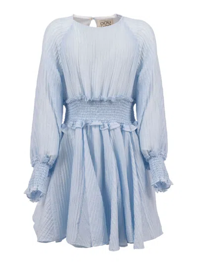 Dou Uod Kids' Dou-uod Woven Dress In Blue