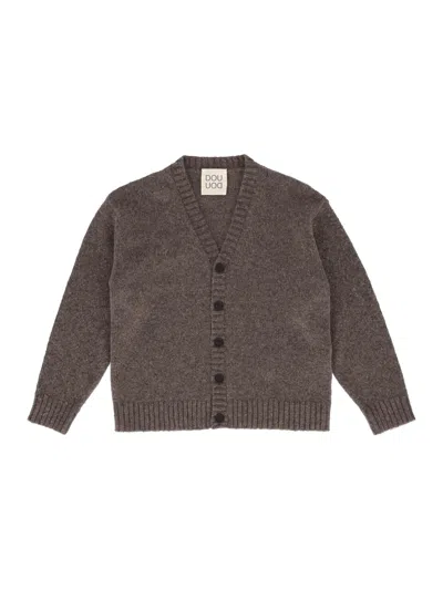 Dou Uod Knit Cardigan In Brown