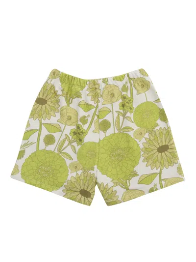 Dou Uod Shorts With Yellow Flowers In White