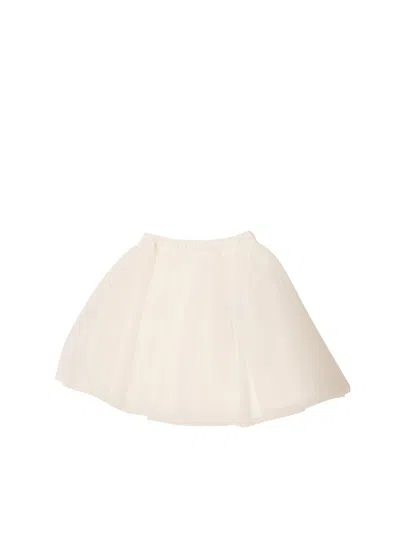 Dou Uod Tulle Ivory Skirt In Bianco