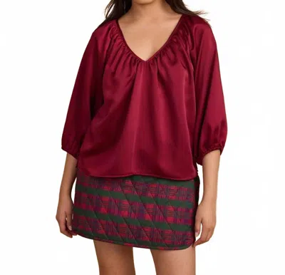 Double A Beatrice Top In Beet Red In Burgundy