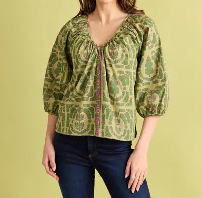 Double A Beatrice Top In Topiary Top In Green
