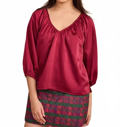 Double A Beatrice V-neck Top In Red
