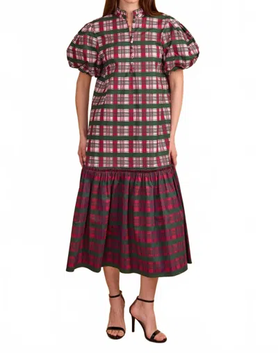 Double A Carly Midi Dress In Party Plaid Combo In Multi