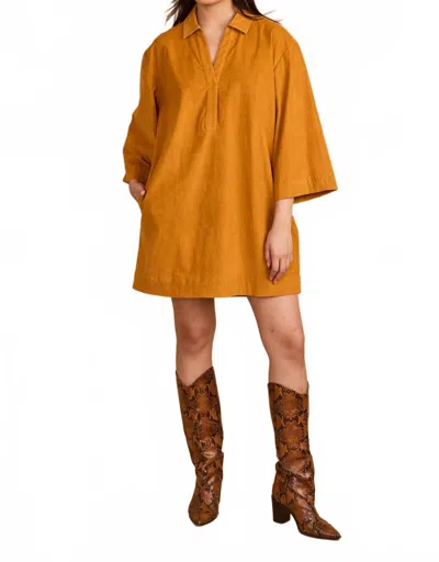 Double A Colette Mini Dress In Amber Cord In Yellow