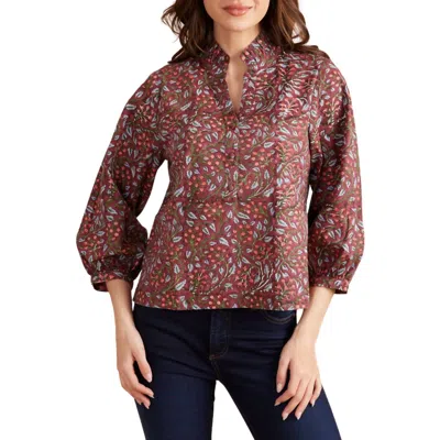 Double A Daniella Printed Top In Climbing Floral In Multi