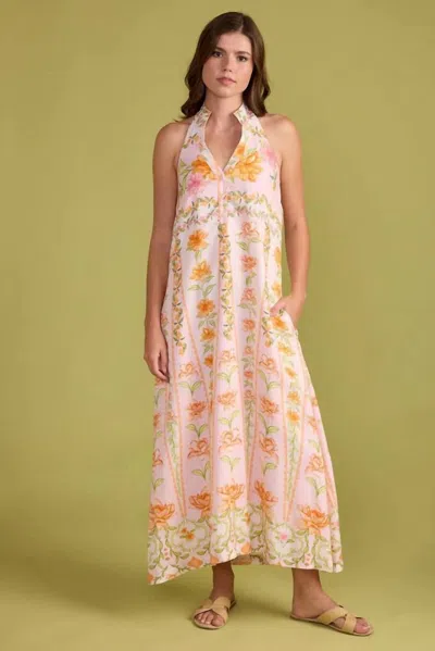 Double A Dowry Long Halter Dress In Parfum In Multi