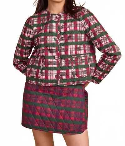 Double A Hazel Jacket In Party Plaid Pale Rose In Green